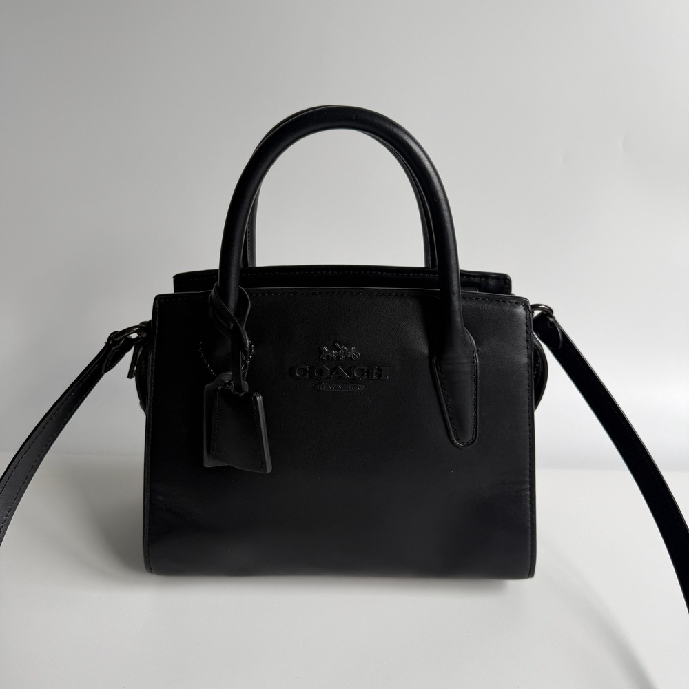 Coach Andrea Mini Carryall Black Leather Crossbody Satchel CO974
